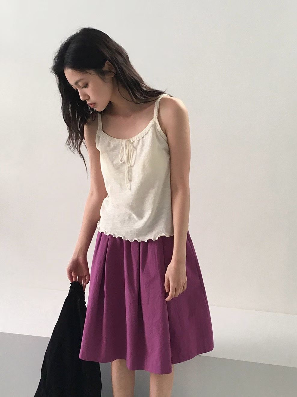 TREEAN-트리안-T韓國代購女士新款推薦吊帶背心荷葉邊無袖TREEAN-2件起吊帶/背心