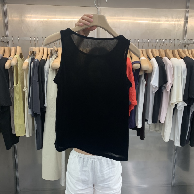 ESSENCE韓國東大門代購女士新款推薦時尚吊帶背心天鵝絨無袖ESSENCE吊帶/背心
