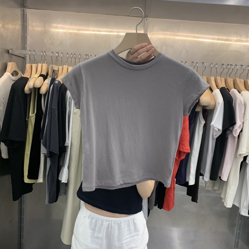 ESSENCE韓國直郵女裝新品職業26夏季人氣時尚休閑T恤羊絨棉ESSENCET恤圖色2
