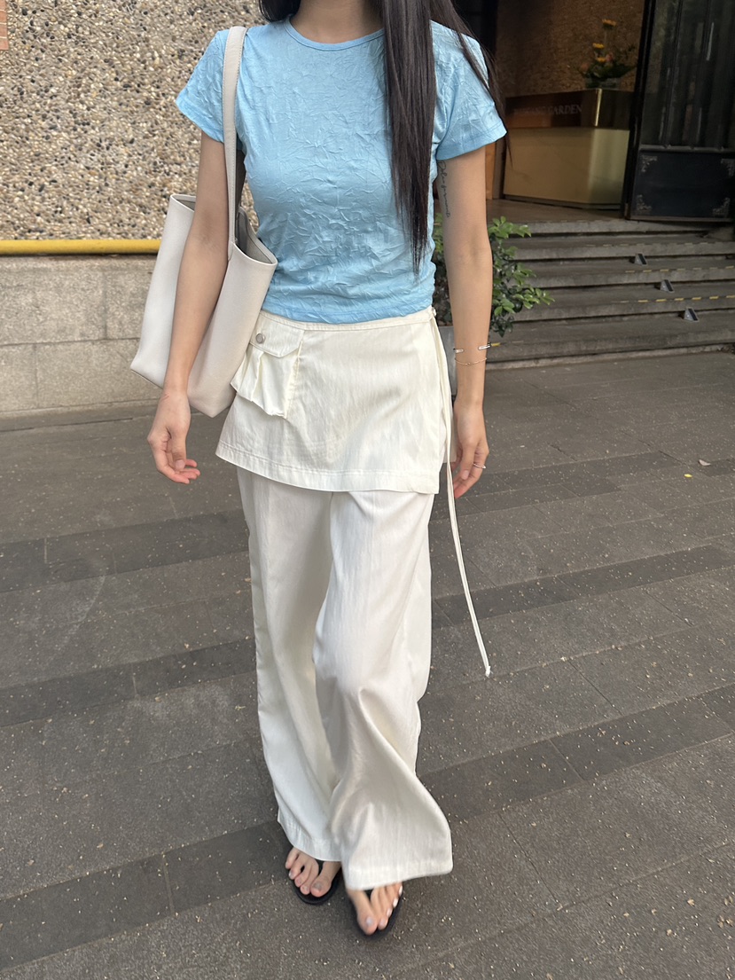 BOWIE韓國東大門代購女裝新款26春夏職業26夏季熱賣裙褲口袋BOWIE裙褲