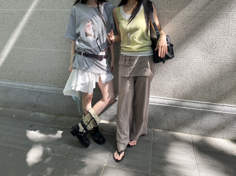 BOWIE韓國東大門代購女裝新款26春夏職業26夏季熱賣裙褲口袋BOWIE裙褲