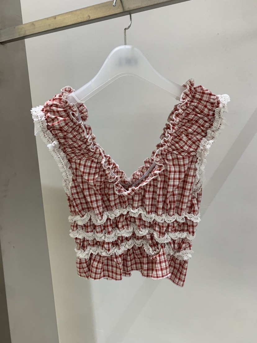 EYEL韓國東大門代購女士新品人氣職業休閑吊帶背心格子無袖EYEL吊帶/背心