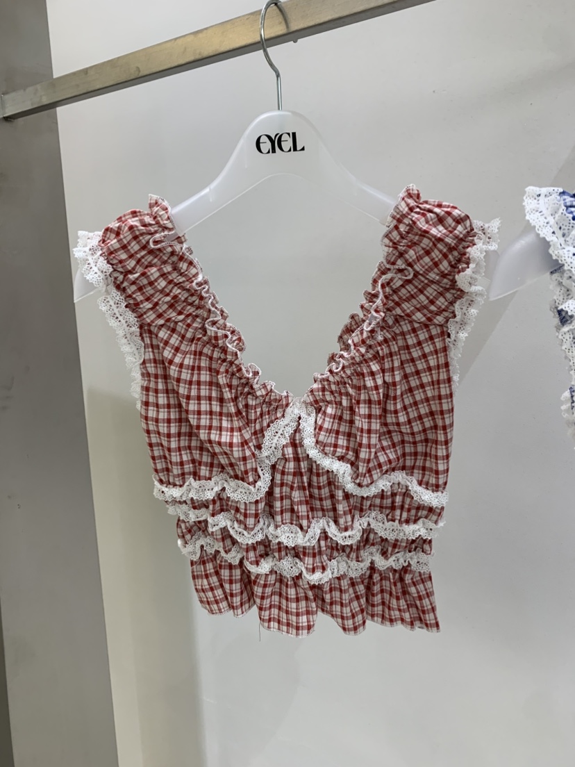 EYEL韓國東大門代購女士新品人氣職業休閑吊帶背心格子無袖EYEL吊帶/背心圖色1