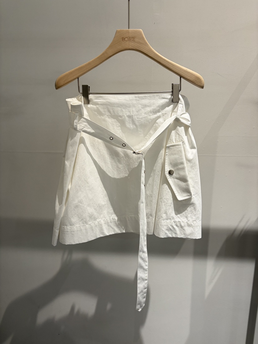 BOWIE韓國代購女士新品26夏季時尚人氣職業熱賣短裙含腰帶BOWIE短裙圖色1