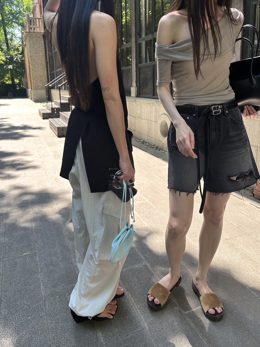 BOWIE韓國直郵實拍女裝新款職業時尚吊帶背心口袋套裝露背BOWIE吊帶/背心