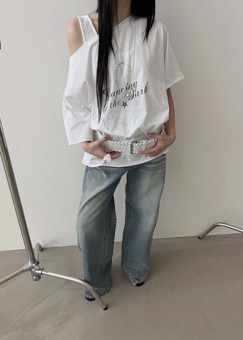 AMOOD韓國直郵實拍女裝新款熱賣休閑職業26夏季26春夏T恤AMOODT恤