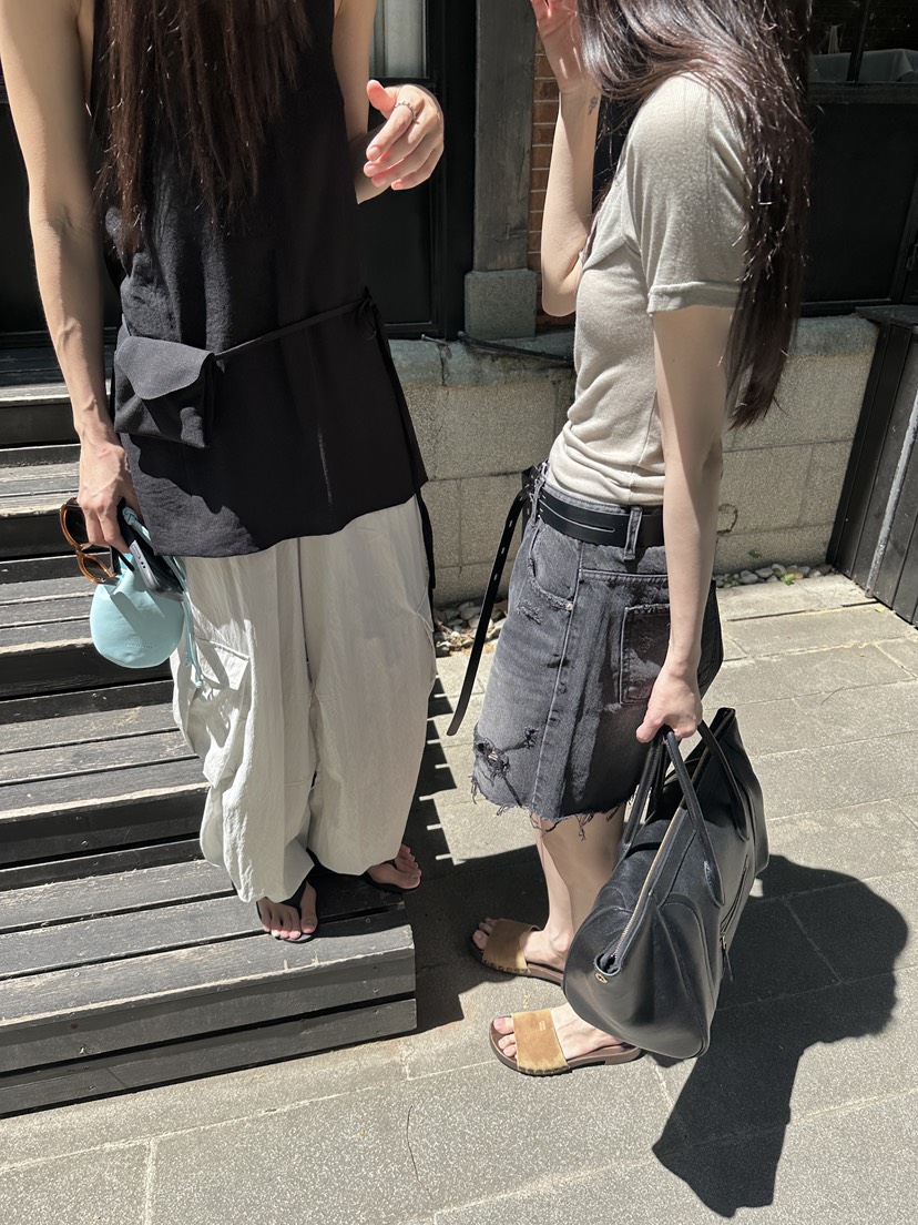 BOWIE韓國直郵女裝新款時尚人氣26夏季熱賣休閑褲工裝褲尼龍BOWIE休閑褲