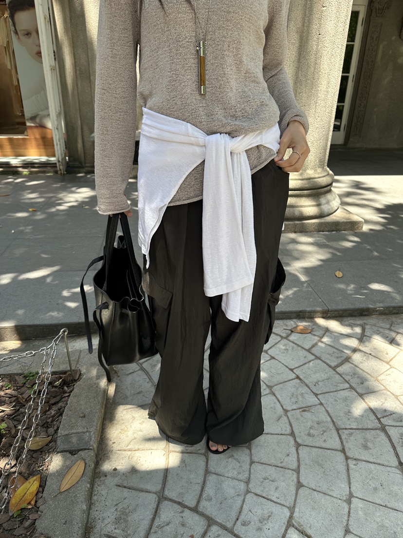 BOWIE韓國直郵女裝新款時尚人氣26夏季熱賣休閑褲工裝褲尼龍BOWIE休閑褲