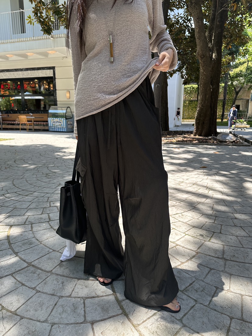 BOWIE韓國直郵女裝新款時尚人氣26夏季熱賣休閑褲工裝褲尼龍BOWIE休閑褲