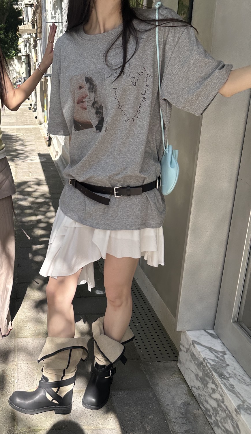 BOWIE韓國直郵女士新品人氣26春夏時尚半身裙中短裙不對稱BOWIE半身裙/中短裙