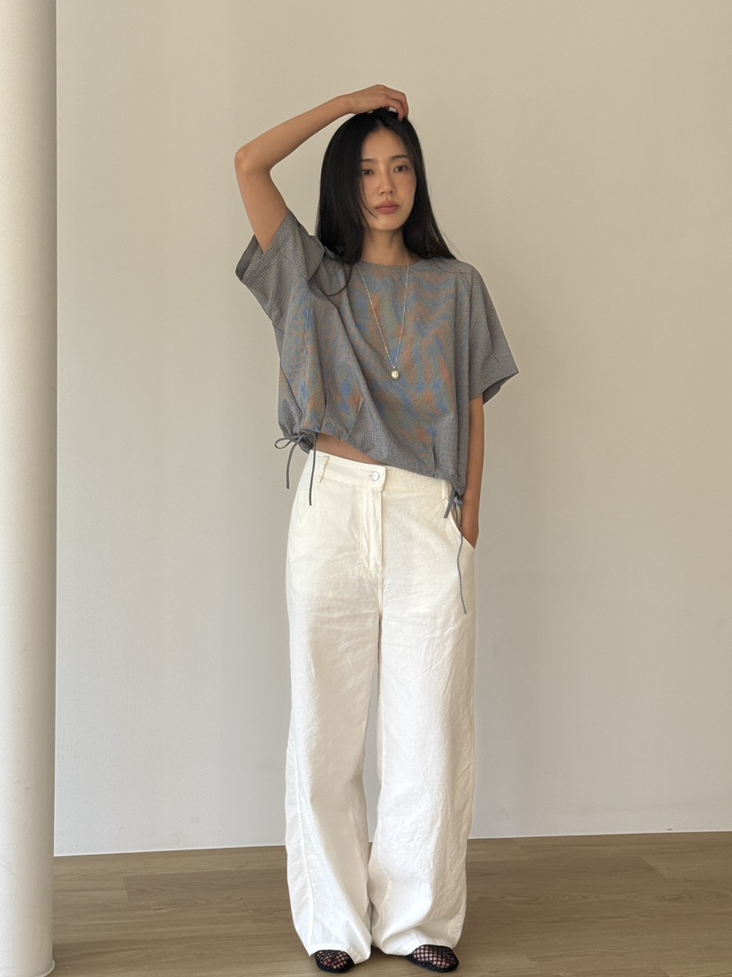 AMY GRACE-A東大門實拍韓國女裝新品26春夏休閑褲不含腰帶亞麻AMY GRACE休閑褲