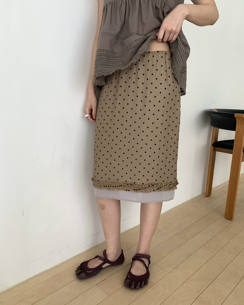 PEBBLE東大門實拍韓國女裝新品26夏季熱賣半身裙中短裙褶皺PEBBLE半身裙/中短裙