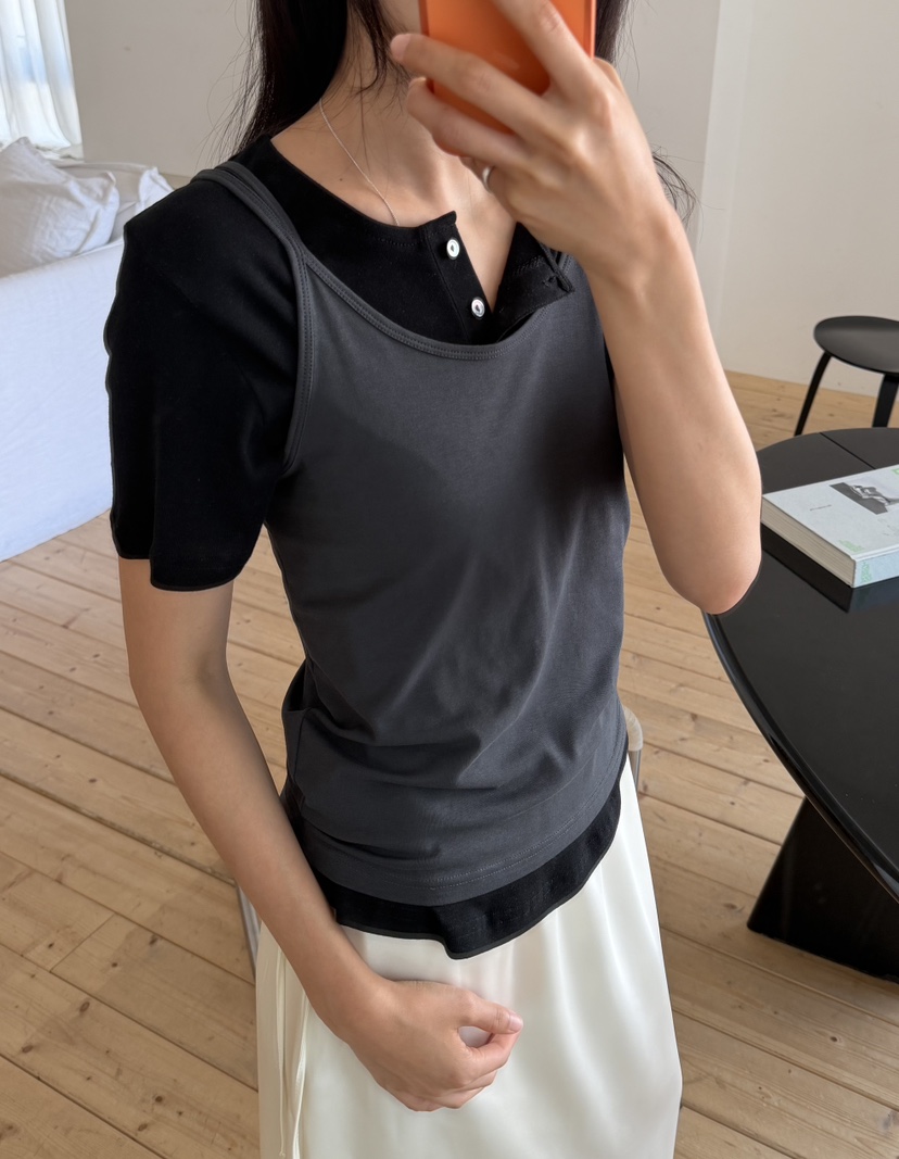 AMY GRACE-A韓國東大門代購女士新品休閑吊帶背心不含內搭SAMY GRACE吊帶/背心