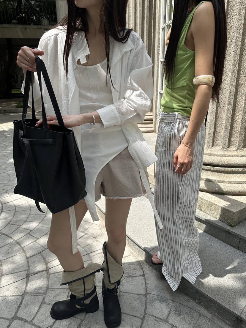BOWIE韓國東大門直郵女裝新款人氣職業推薦吊帶背心無袖羅紋BOWIE吊帶/背心