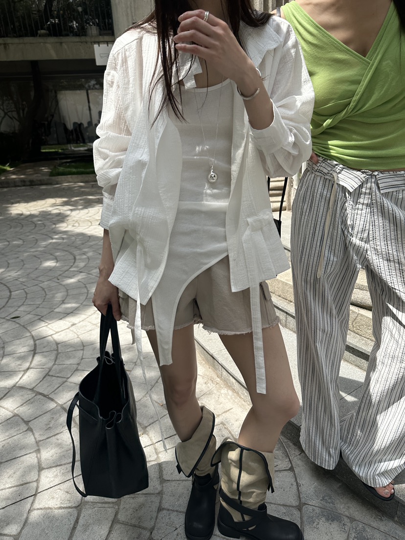 BOWIE韓國東大門直郵女裝新款人氣職業推薦吊帶背心無袖羅紋BOWIE吊帶/背心