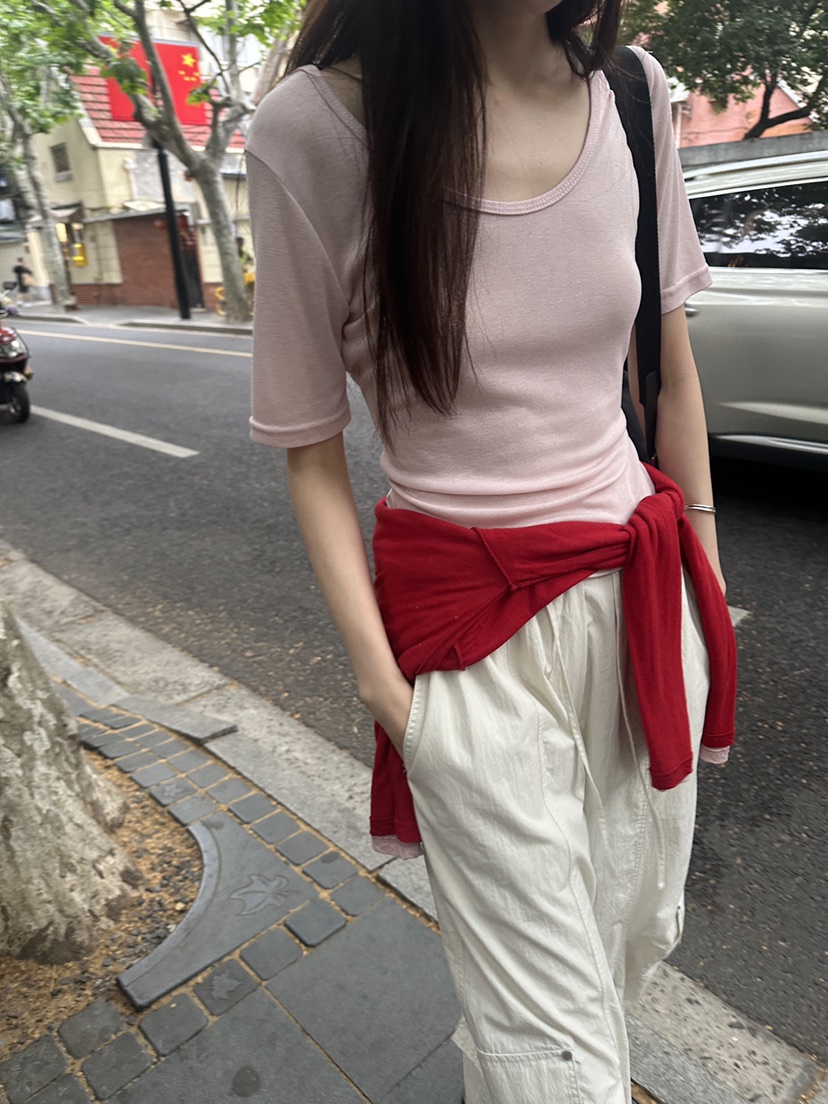 BOWIE韓國東大門直郵女士新品26夏季26春夏人氣休閑T恤雙面BOWIET恤
