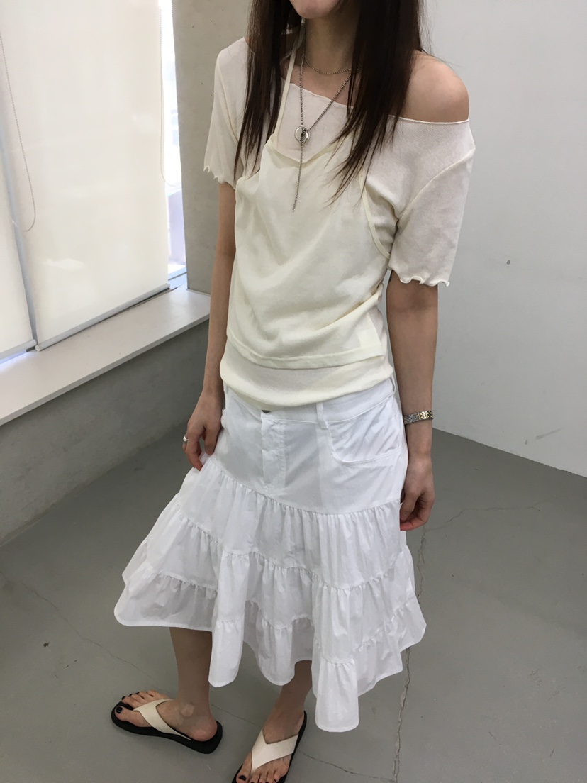 MINIMUZE東大門實拍韓國女士新款26春夏T恤假兩件透明褶皺MINIMUZET恤
