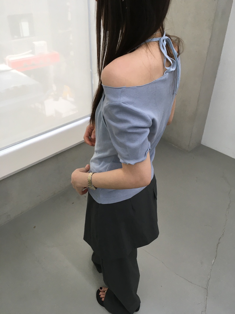 MINIMUZE東大門實拍韓國女士新款26春夏T恤假兩件透明褶皺MINIMUZET恤