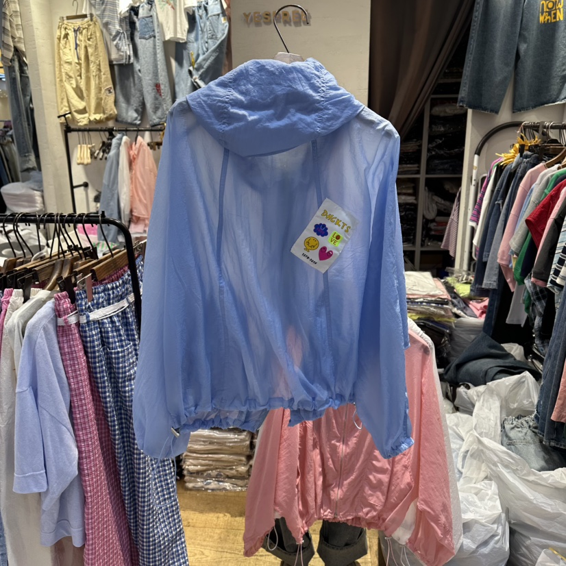 YESFREE韓國直郵實拍女裝新品26春夏職業熱賣夾克透明連帽YESFREE夾克