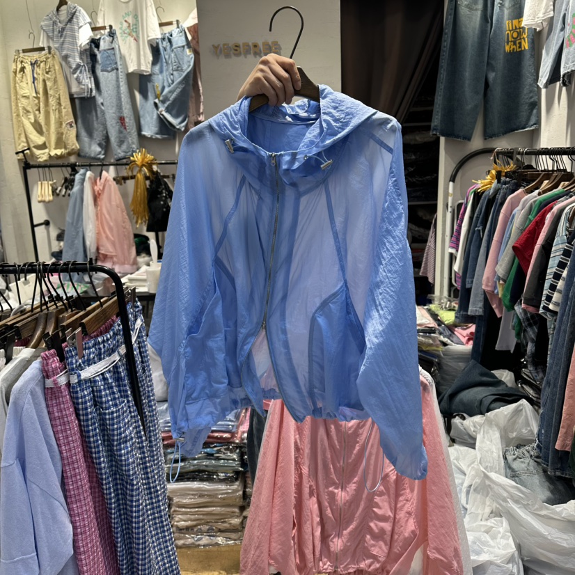 YESFREE韓國直郵實拍女裝新品26春夏職業熱賣夾克透明連帽YESFREE夾克圖色1