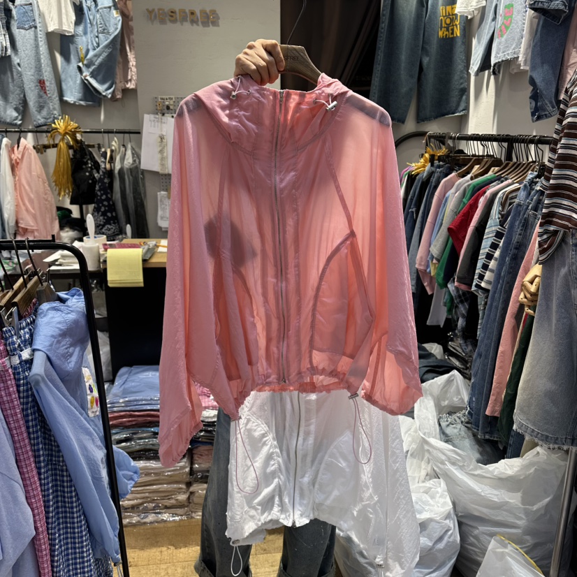 YESFREE韓國直郵實拍女裝新品26春夏職業熱賣夾克透明連帽YESFREE夾克圖色2
