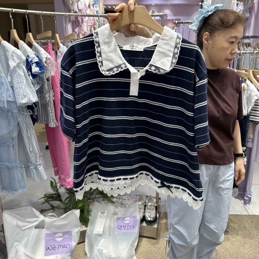 VIRUS東大門實拍韓國女裝新款職業時尚休閑26春夏人氣T恤VIRUST恤圖色2