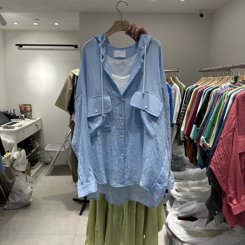 IN KIRA韓國直郵女裝新款26夏季襯衫蕾絲衫不含內搭連帽衫IN KIRA襯衫/蕾絲衫圖色1