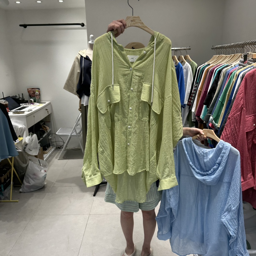 IN KIRA韓國直郵女裝新款26夏季襯衫蕾絲衫不含內搭連帽衫IN KIRA襯衫/蕾絲衫圖色2