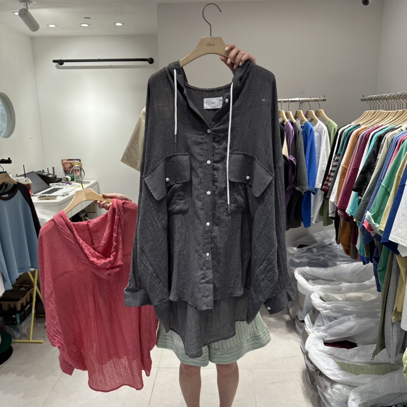 IN KIRA韓國直郵女裝新款26夏季襯衫蕾絲衫不含內搭連帽衫IN KIRA襯衫/蕾絲衫圖色4