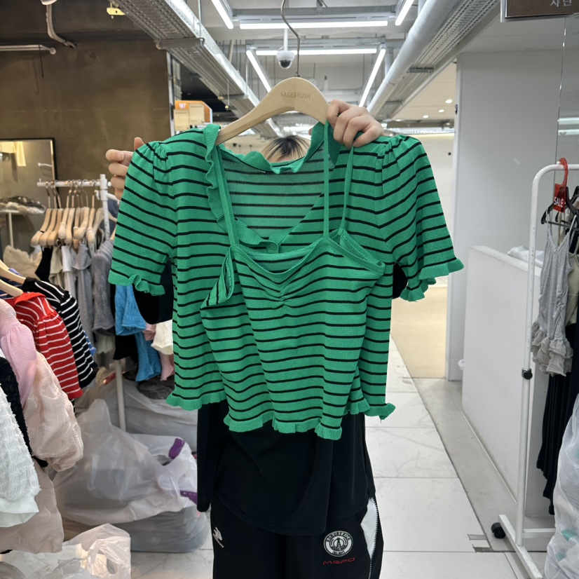 SAGE BRUSH韓國直郵實拍女士新款26夏季26春夏套裝套裝SSAGE BRUSH套裝圖色1