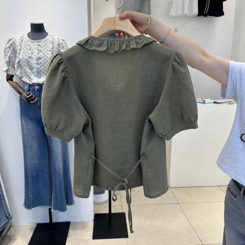 2nd B-S韓國代購女裝新品職業時尚推薦熱賣襯衫蕾絲衫亞麻2nd B-S襯衫/蕾絲衫