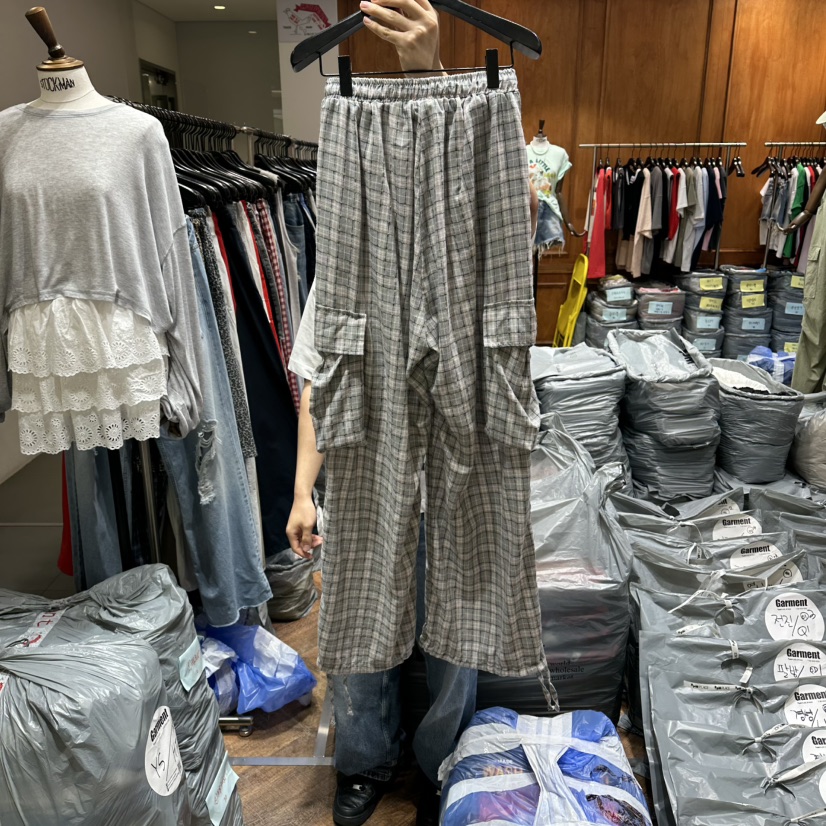 GARMENT-P韓國東大門代購女裝新款26夏季推薦休閑褲格紋GARMENT休閑褲