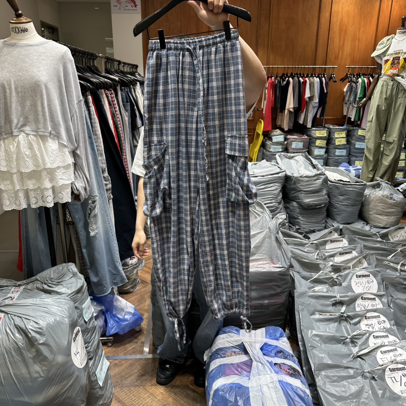 GARMENT-P韓國東大門代購女裝新款26夏季推薦休閑褲格紋GARMENT休閑褲圖色2