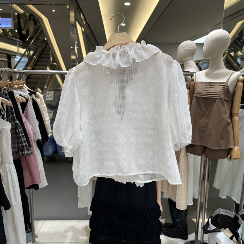 XPARTY韓國直郵實拍女裝新品人氣熱賣職業襯衫蕾絲衫透視LXPARTY襯衫/蕾絲衫