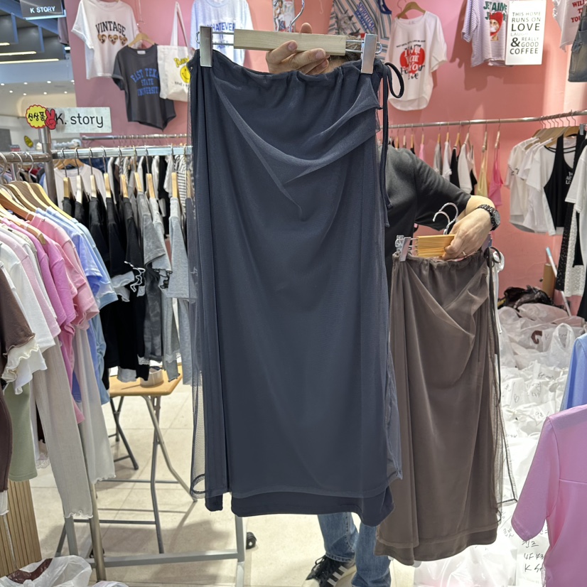 K STORY韓國直郵女士新品人氣推薦時尚職業熱賣長裙雙層K STORY長裙圖色2