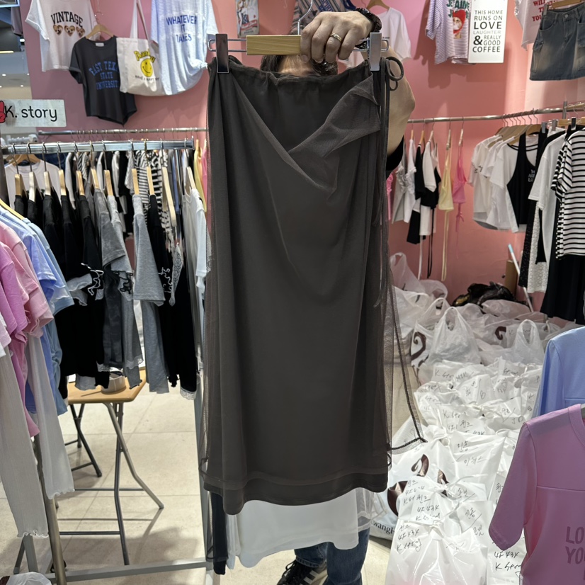 K STORY韓國直郵女士新品人氣推薦時尚職業熱賣長裙雙層K STORY長裙圖色3