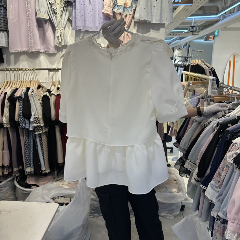 PAPA韓國東大門代購女裝新品26夏季人氣熱賣26春夏襯衫蕾絲衫Papaine/HALMADE襯衫/蕾絲衫