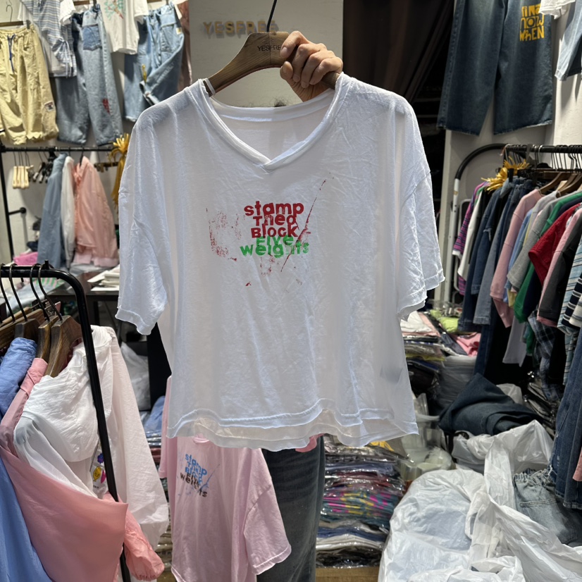 YESFREE韓國直郵女裝新品26夏季人氣職業時尚休閑26春夏T恤YESFREET恤圖色2