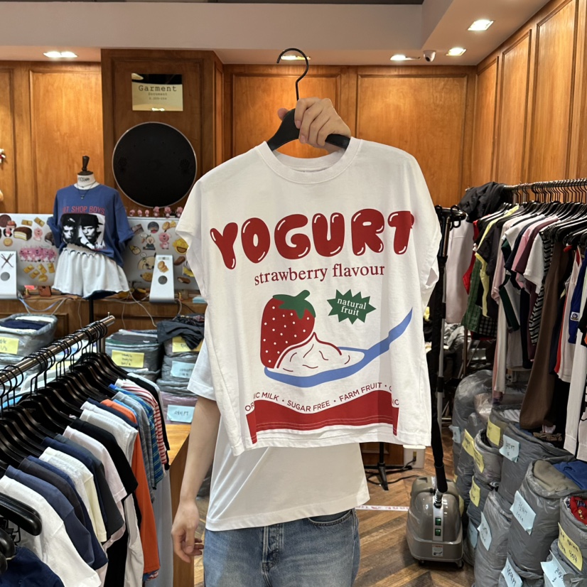 GARMENT-P韓國直郵女裝新品26夏季休閑26春夏職業推薦T恤GARMENTT恤圖色1白色