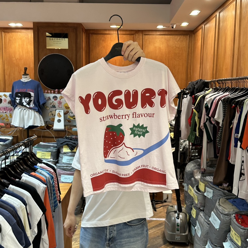 GARMENT-P韓國直郵女裝新品26夏季休閑26春夏職業推薦T恤GARMENTT恤圖色2粉色