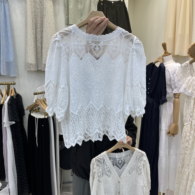 SYMPHONY韓國直郵女裝新品職業時尚休閑26夏季襯衫蕾絲衫SYMPHONY襯衫/蕾絲衫