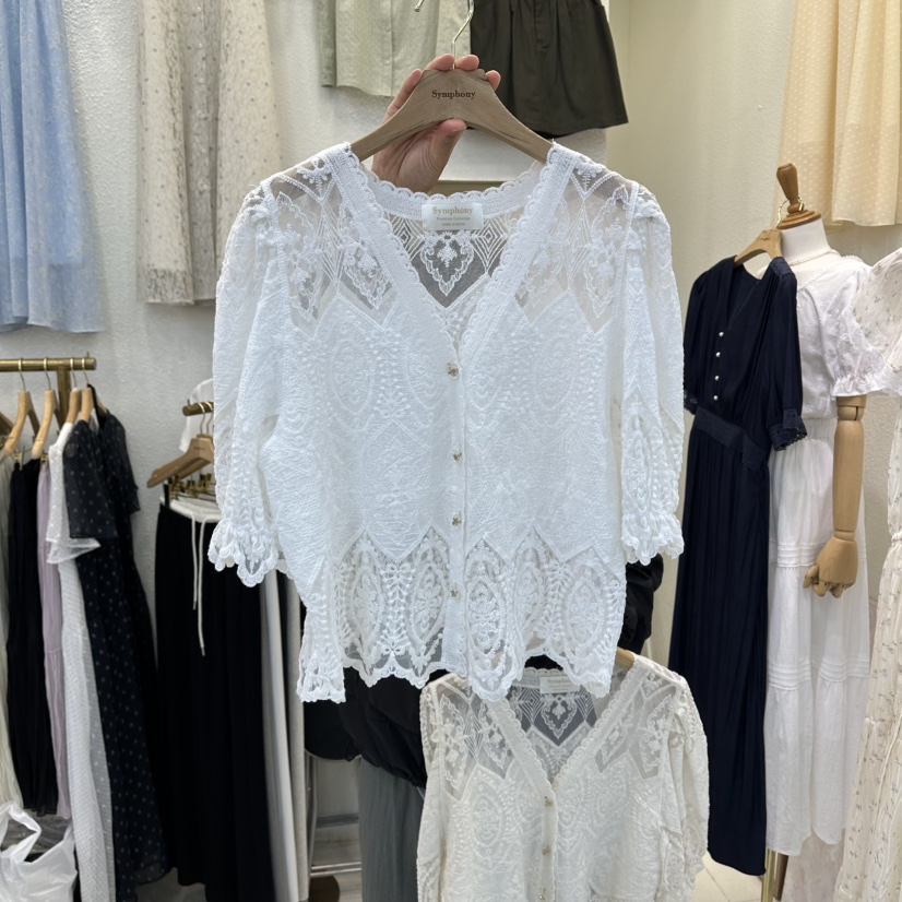 SYMPHONY韓國直郵女裝新品職業時尚休閑26夏季襯衫蕾絲衫SYMPHONY襯衫/蕾絲衫圖色1
