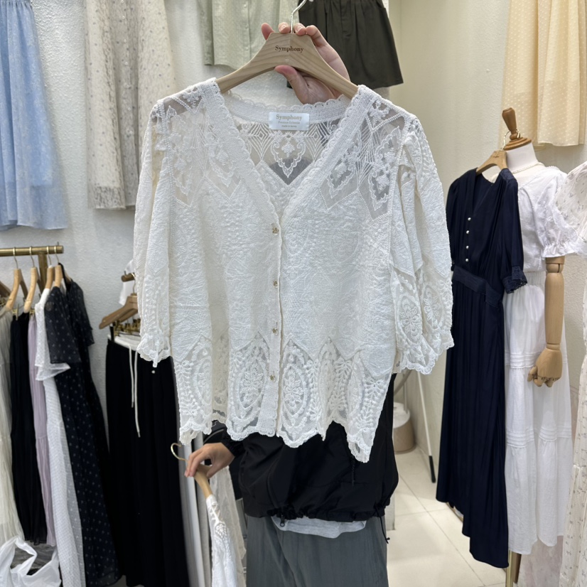 SYMPHONY韓國直郵女裝新品職業時尚休閑26夏季襯衫蕾絲衫SYMPHONY襯衫/蕾絲衫圖色2