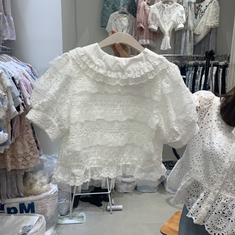 YARD東大門實拍韓國女裝新品26春夏26夏季襯衫蕾絲衫多層開衫YARD襯衫/蕾絲衫
