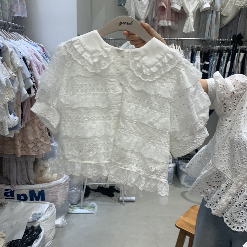 YARD東大門實拍韓國女裝新品26春夏26夏季襯衫蕾絲衫多層開衫YARD襯衫/蕾絲衫圖色1