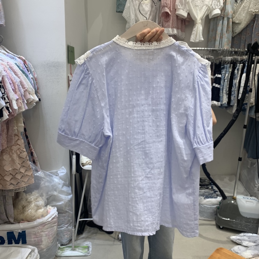 YARD東大門實拍韓國女裝新品推薦26春夏熱賣襯衫蕾絲衫褶皺YARD襯衫/蕾絲衫
