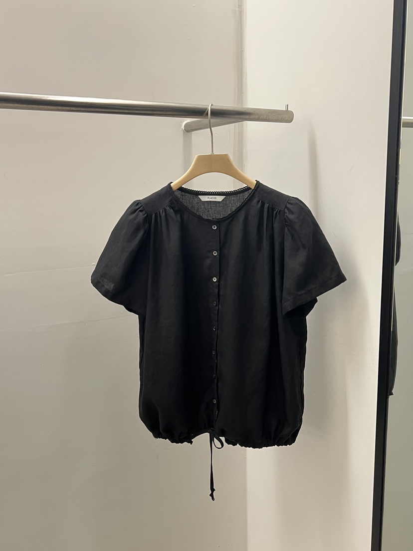 REGULARLY/PLACOR韓國東大門代購女士新品休閑襯衫蕾絲衫蕾絲亞麻REGULARLY/PLACOR襯衫/蕾絲衫