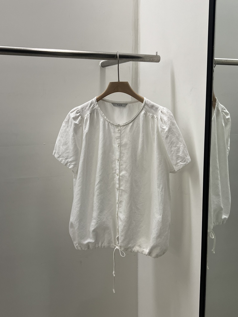REGULARLY/PLACOR韓國東大門代購女士新品休閑襯衫蕾絲衫蕾絲亞麻REGULARLY/PLACOR襯衫/蕾絲衫