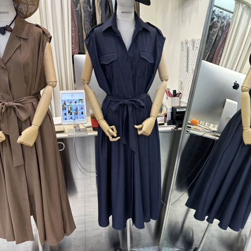 MARIGOLD韓國直郵女裝新品時尚26夏季人氣職業連衣裙含腰帶MARIGOLD連衣裙圖色1