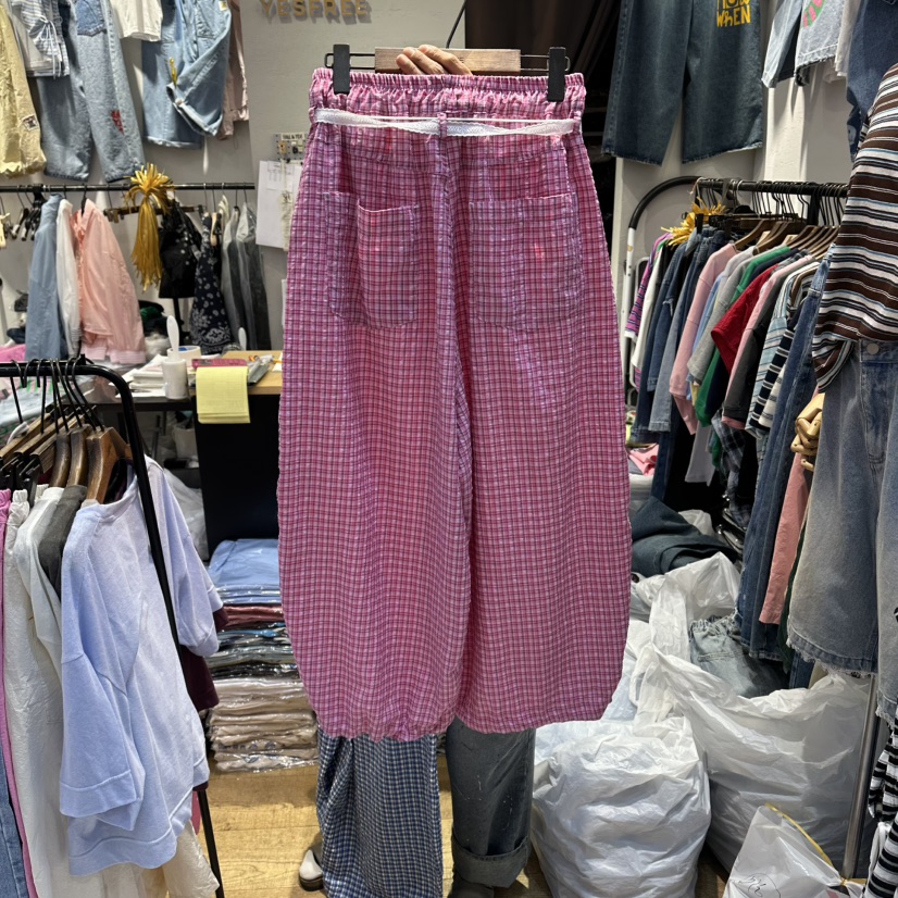 YESFREE韓國直郵實拍女士新品推薦職業人氣26春夏休閑褲格紋YESFREE休閑褲